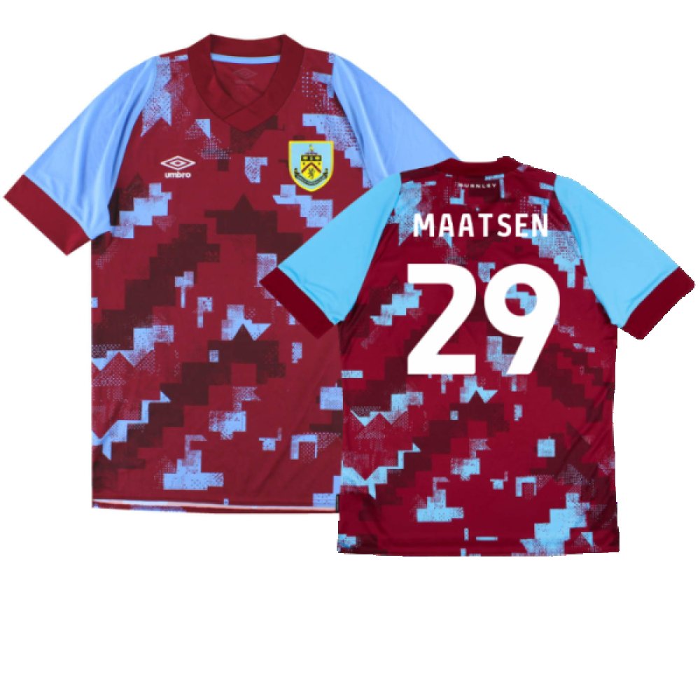 '22-'23 Burnley Home Shirt (M) (Mint) (Maatsen 29) Polyester Made By: Umbro Men's Claret Medium