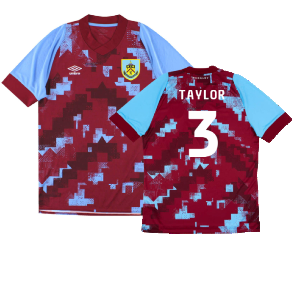 '22-'23 Burnley Home Shirt (L) (Mint) (Taylor 3) Polyester Made By: Umbro Men's Claret Large