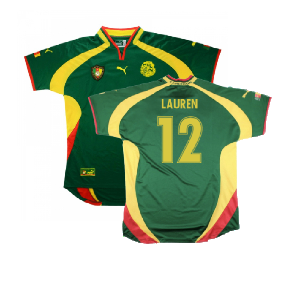 '00-'02 Cameroon Home Shirt ) (Very Good) (Lauren 12) Polyester Made By: Puma Men's Green Extra Large
