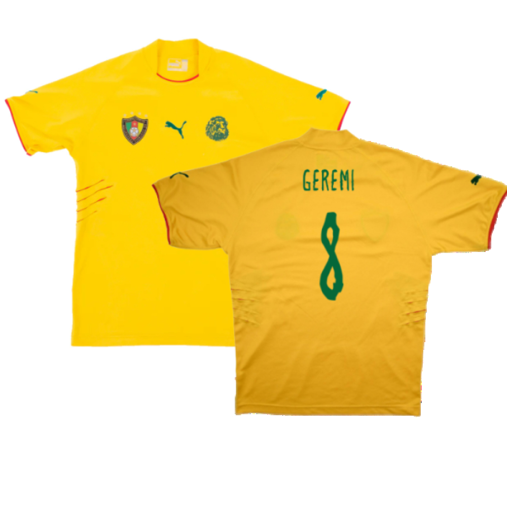 '04-'06 Cameroon Away Shirt (M) (Excellent) (Geremi 8) Polyester Made By: Puma Men's Yellow Medium
