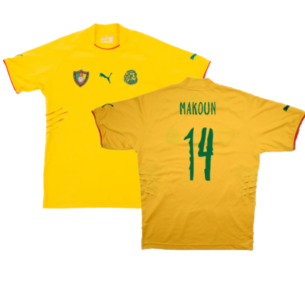 '04-'06 Cameroon Away Shirt (M) (Excellent) (Makoun 14) Polyester Made By: Puma Men's Yellow Medium