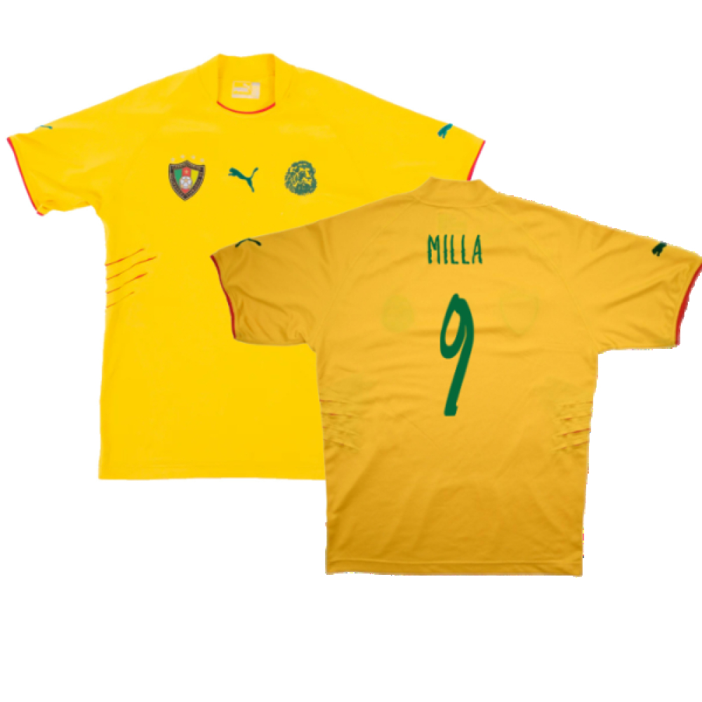 '04-'06 Cameroon Away Shirt (M) (Excellent) (Milla 9) Polyester Made By: Puma Men's Yellow Medium