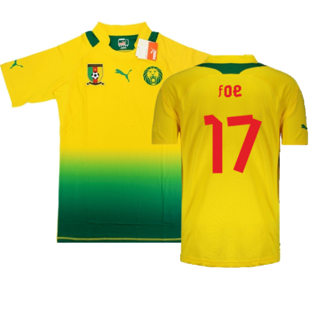 '12-'13 Cameroon Authentic Away Shirt (L) (Mint) (Foe 17) Polyester Made By: Puma Men's Yellow Large
