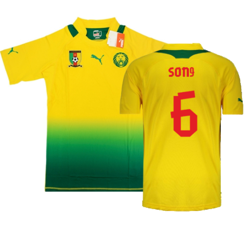 '12-'13 Cameroon Authentic Away Shirt (L) (Mint) (Song 6) Polyester Made By: Puma Men's Yellow Large