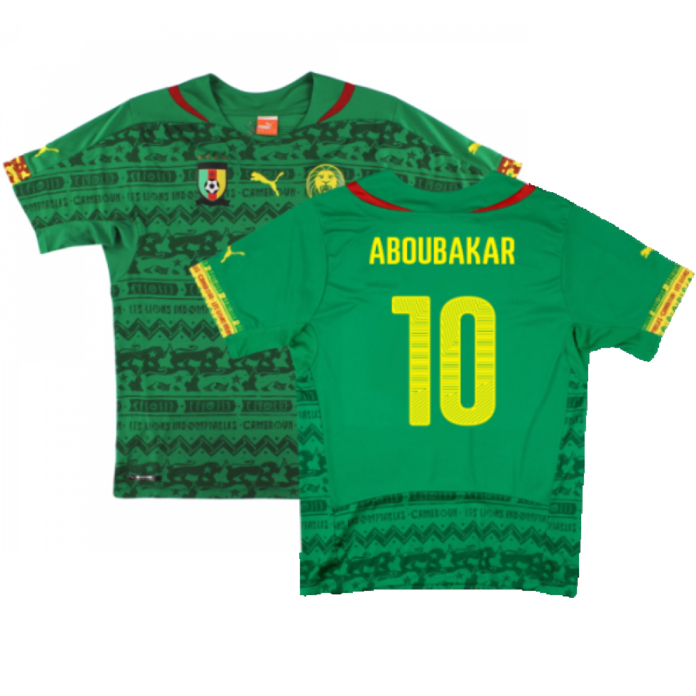 '14-'15 Cameroon Home Shirt (Excellent) (Aboubakar 10) Polyester Made By: Puma Men's Green Xxl