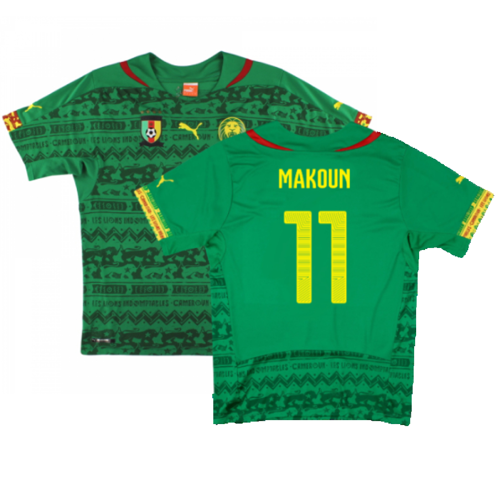 '14-'15 Cameroon Home Shirt (Excellent) (Makoun 11) Polyester Made By: Puma Men's Green Xxl