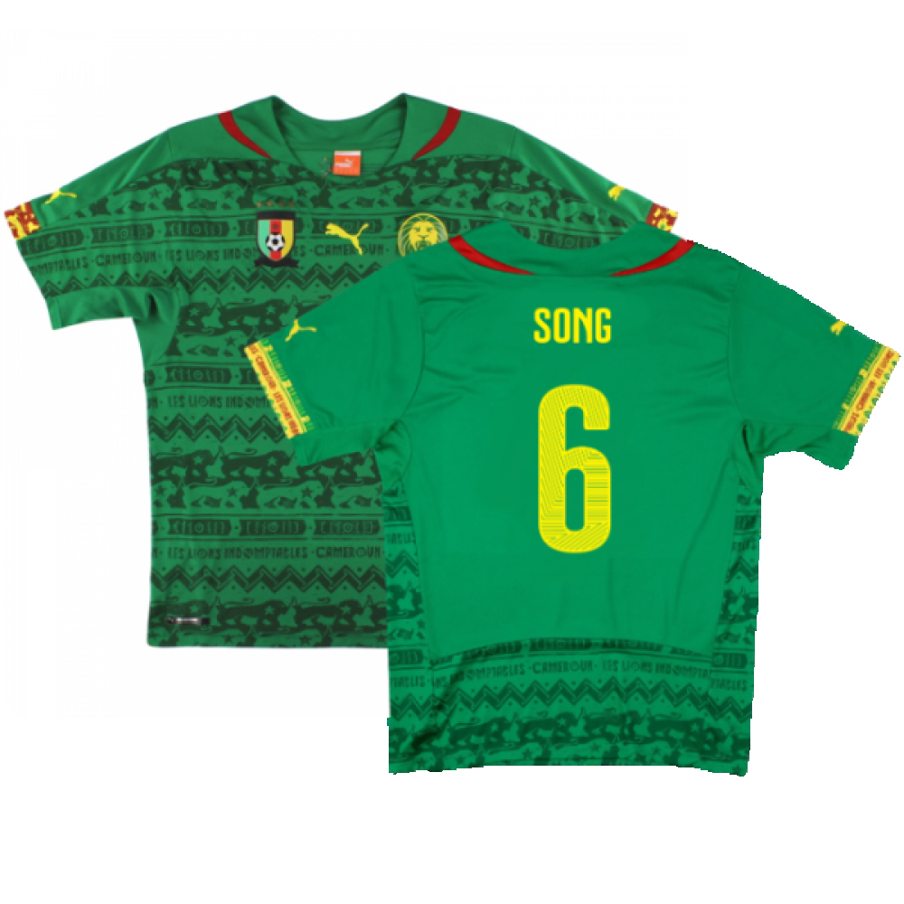 '14-'15 Cameroon Home Shirt (Excellent) (Song 6) Polyester Made By: Puma Men's Green Xxl