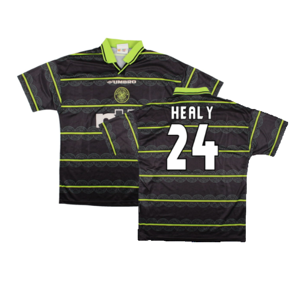 '99-'00 Celtic Away Shirt (L) (Excellent) (Healy 24) Polyester Made By: Umbro Men's Black Large