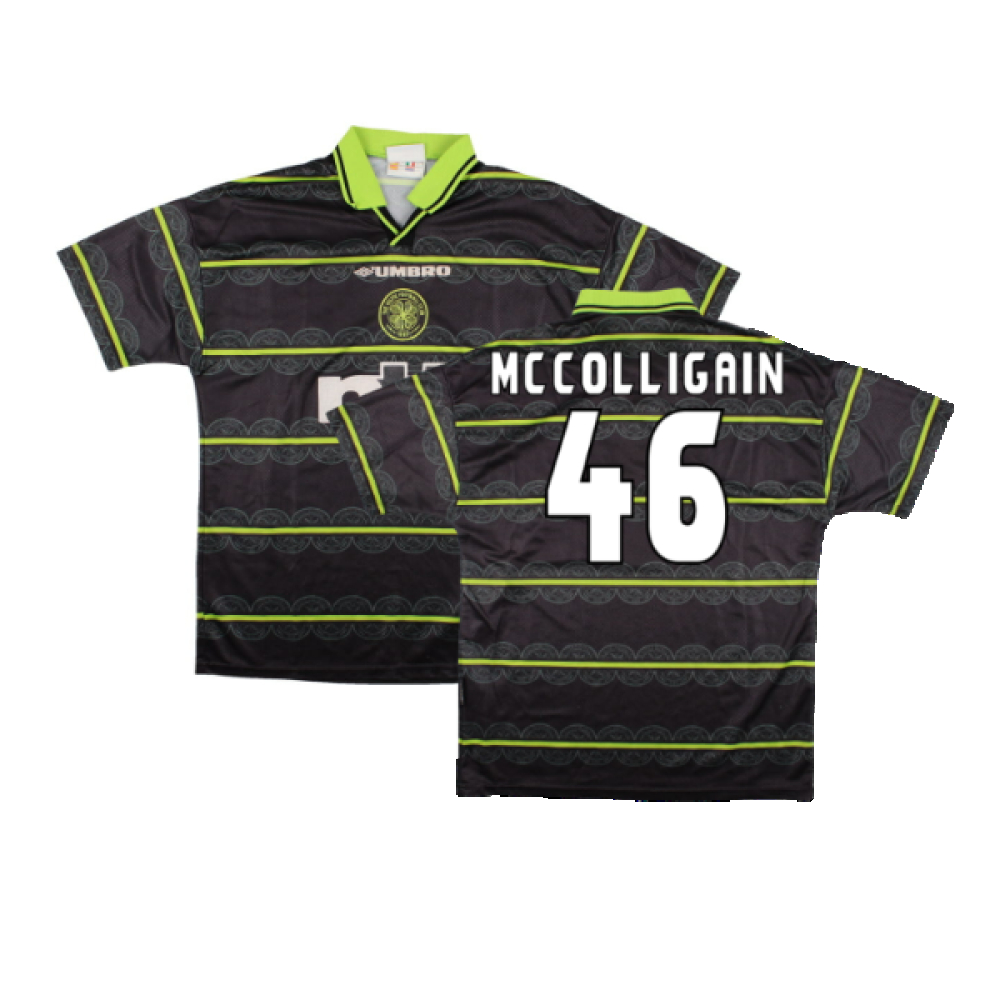 '99-'00 Celtic Away Shirt (L) (Excellent) (Mccolligain 46) Polyester Made By: Umbro Men's Black Large