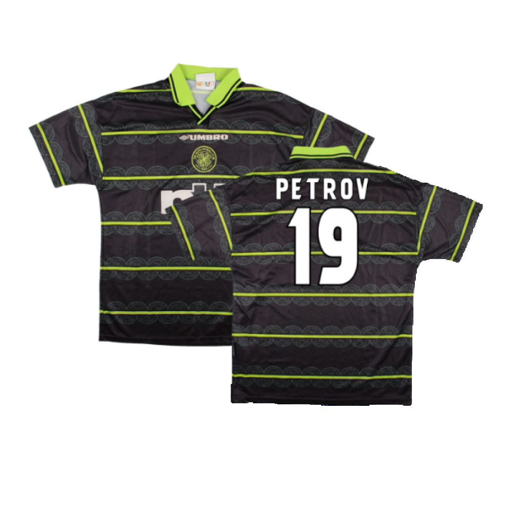 '99-'00 Celtic Away Shirt (L) (Excellent) (Petrov 19) Polyester Made By: Umbro Men's Black Large