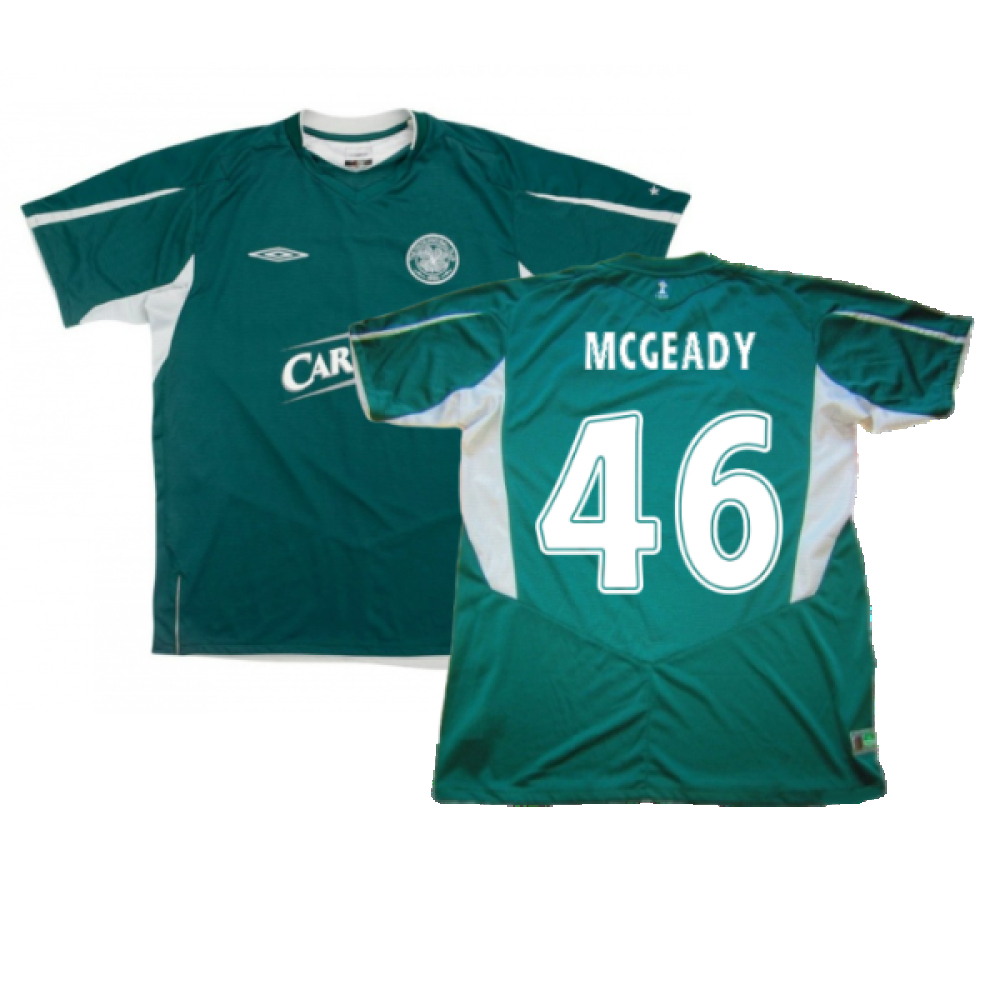 '04-'05 Celtic Away Shirt ) (Excellent) (Mcgeady 46) Polyester Made By: Umbro Men's Green Extra Large