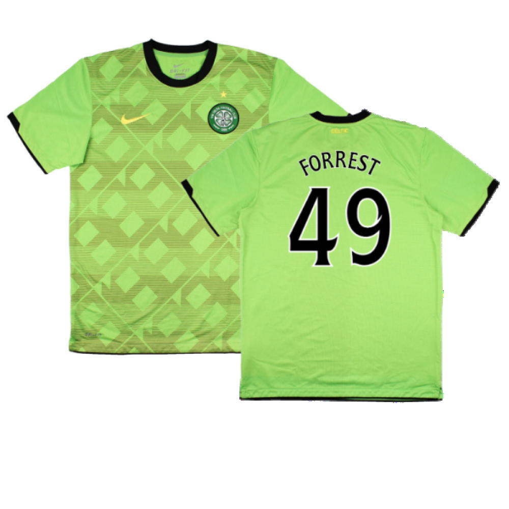 '10-'11 Celtic Away Shirt (Sponsorless) (M) (Very Good) (Forrest 49) Polyester Made By: Nike Men's Green Medium