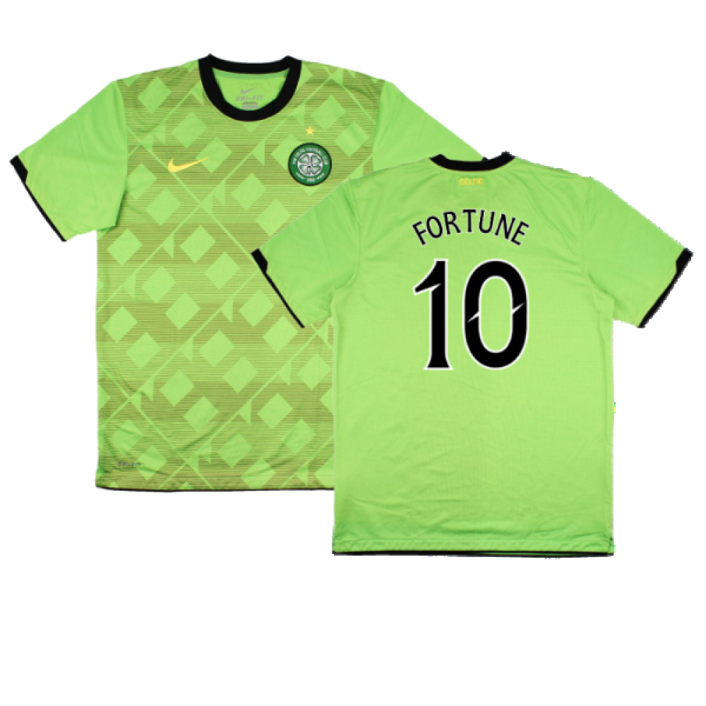 '10-'11 Celtic Away Shirt (Sponsorless) (M) (Very Good) (Fortune 10) Polyester Made By: Nike Men's Green Medium