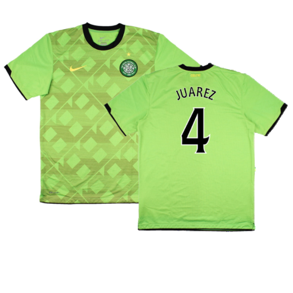 '10-'11 Celtic Away Shirt (Sponsorless) (M) (Excellent) (Juarez 4) Polyester Made By: Nike Men's Green Medium