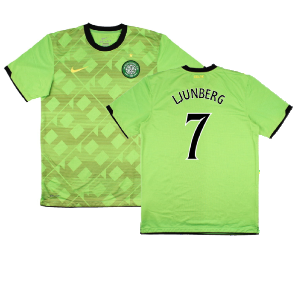 '10-'11 Celtic Away Shirt (Sponsorless) (M) (Excellent) (Ljunberg 7) Polyester Made By: Nike Men's Green Medium