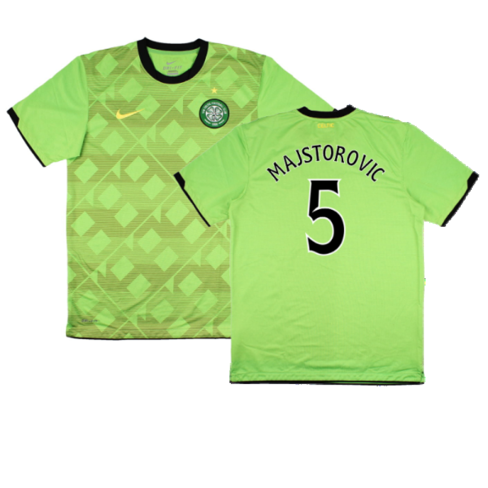 '10-'11 Celtic Away Shirt (Sponsorless) (M) (Excellent) (Majstorovic 5) Polyester Made By: Nike Men's Green Medium