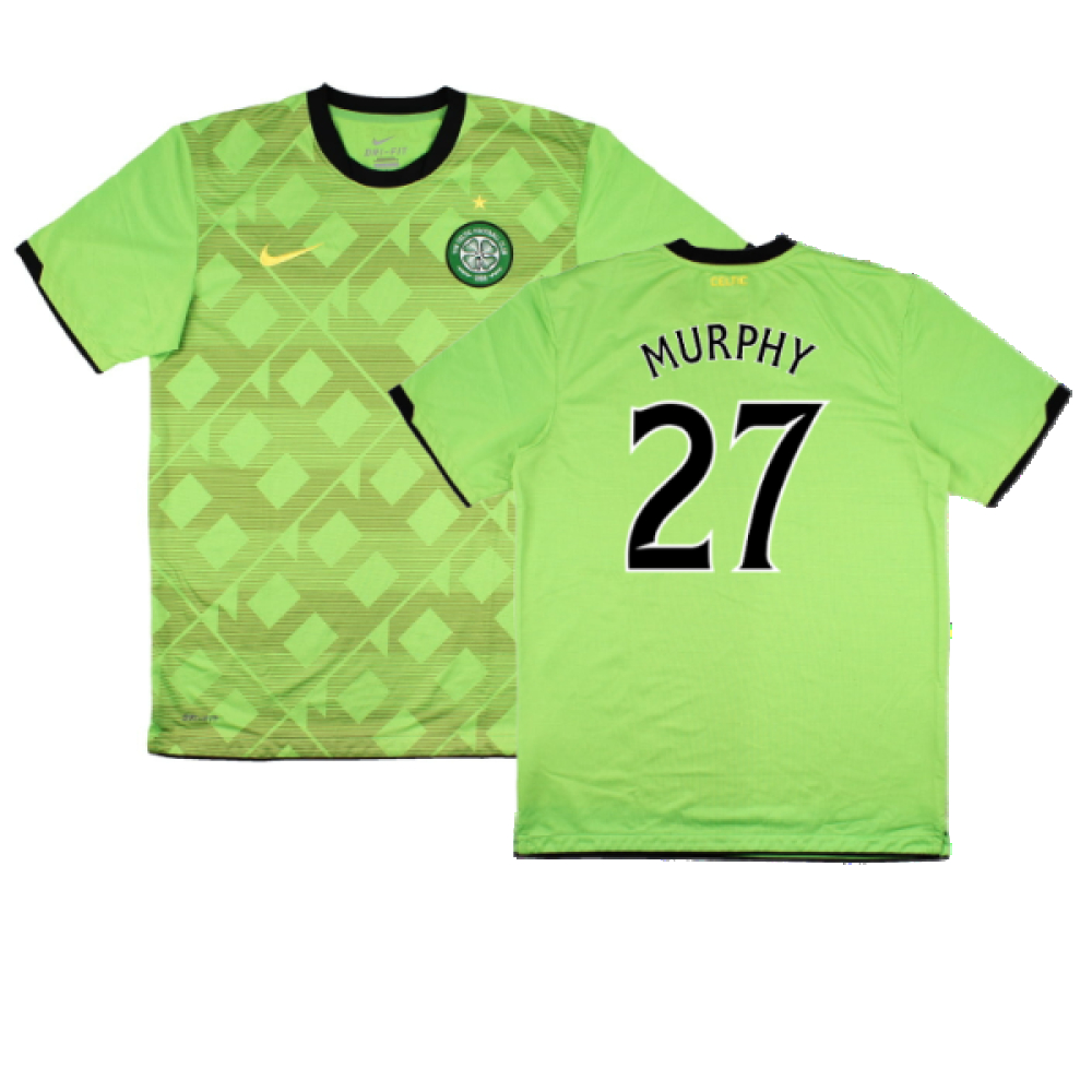 '10-'11 Celtic Away Shirt (Sponsorless) (M) (Excellent) (Murphy 27) Polyester Made By: Nike Men's Green Medium