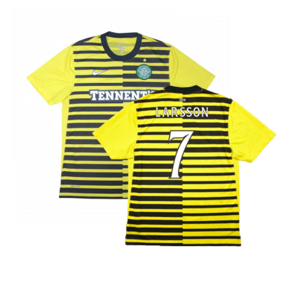 '11-'12 Celtic Third Shirt (Excellent) (Larsson 7) Polyester Made By: Nike Men's Black Extra Large