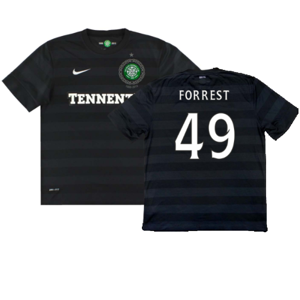 '12-'13 Celtic Away Shirt (Very Good) (Forrest 49) Polyester Made By: Nike Men's Black Medium