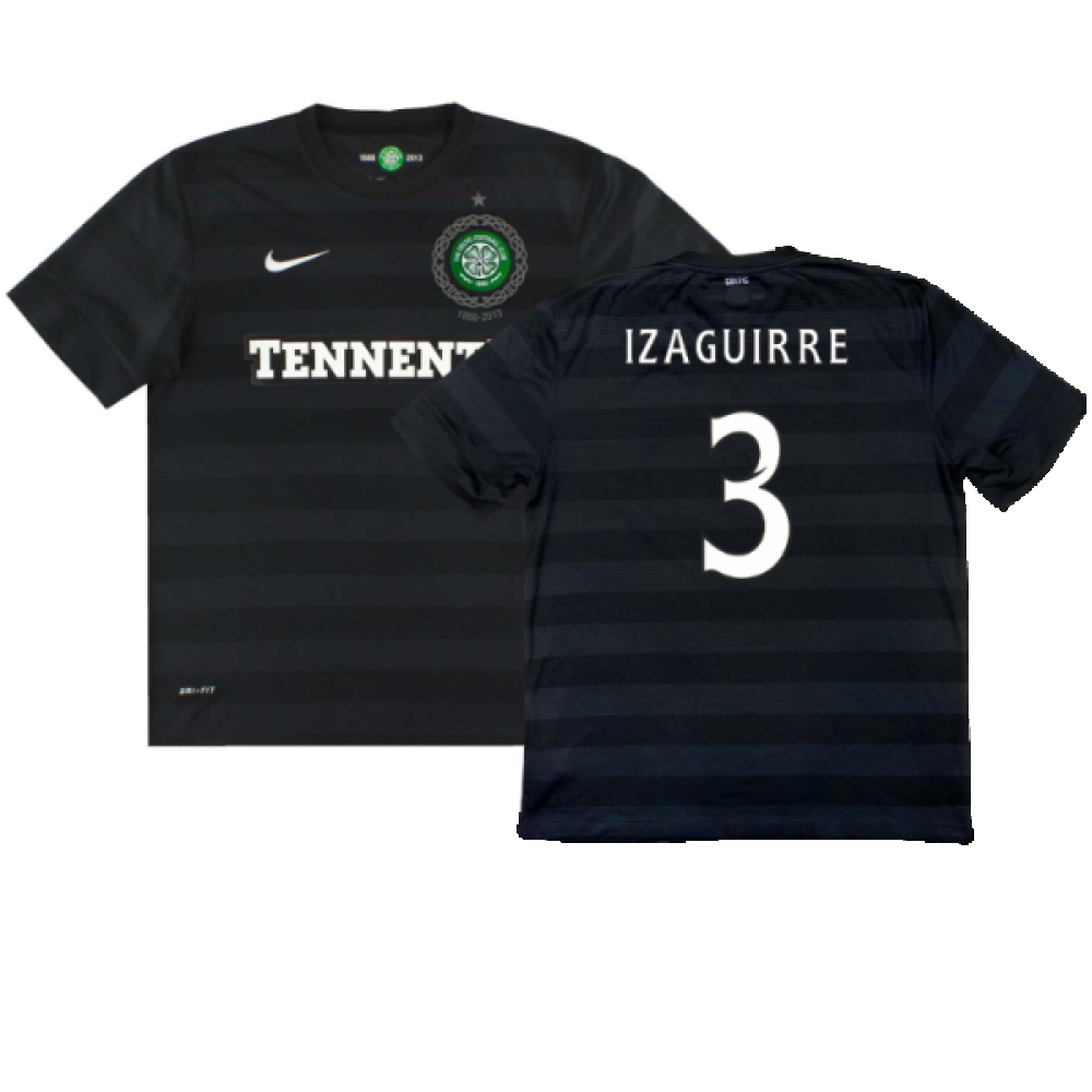 '12-'13 Celtic Away Shirt (Very Good) (Izaguirre 3) Polyester Made By: Nike Men's Black Medium