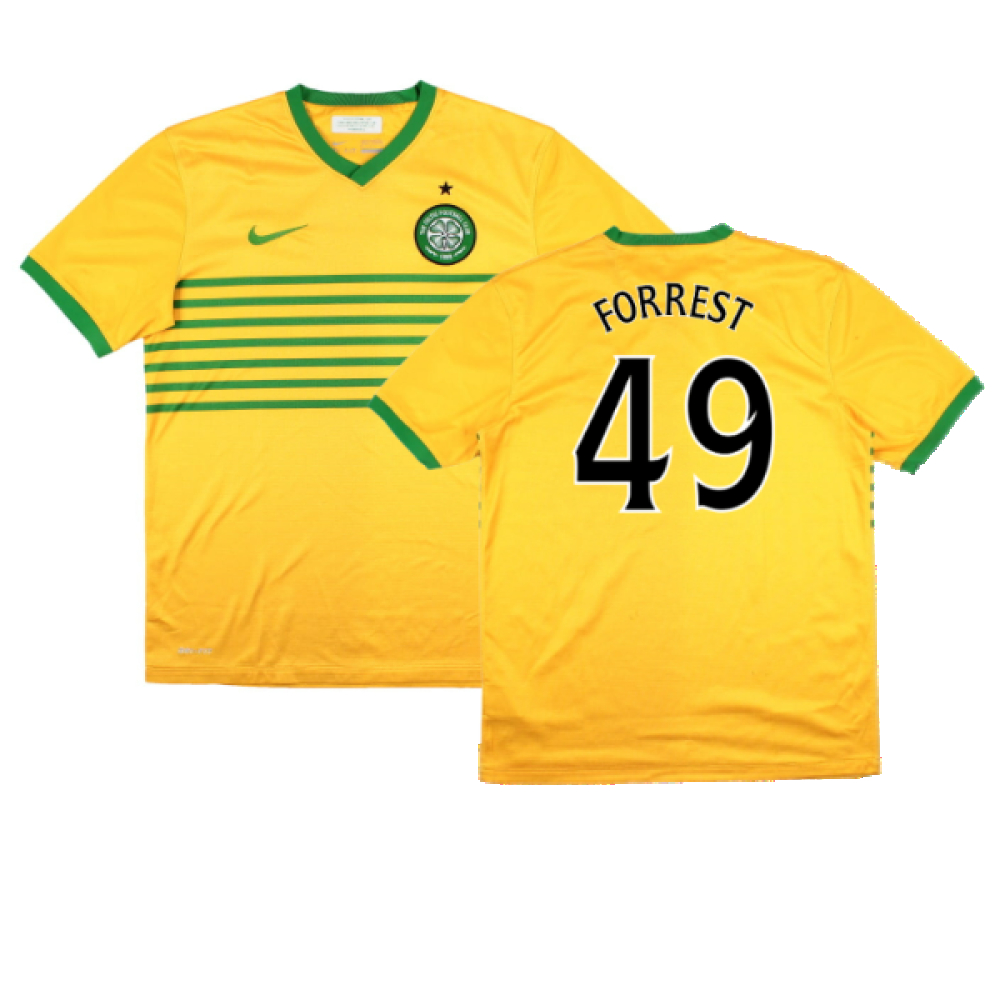 '13-'14 Celtic Away Shirt (Sponsorless) (M) (Very Good) (Forrest 49) Polyester Made By: Nike Men's Yellow Medium