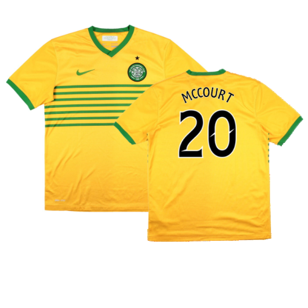 '13-'14 Celtic Away Shirt (Sponsorless) (M) (Very Good) (Mccourt 20) Polyester Made By: Nike Men's Yellow Medium