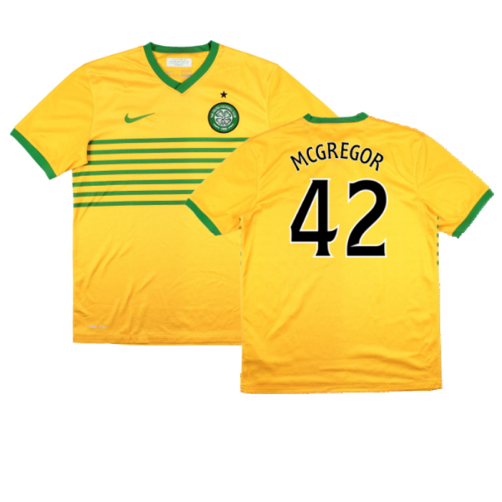 '13-'14 Celtic Away Shirt (Sponsorless) (M) (Very Good) (Mcgregor 42) Polyester Made By: Nike Men's Yellow Medium