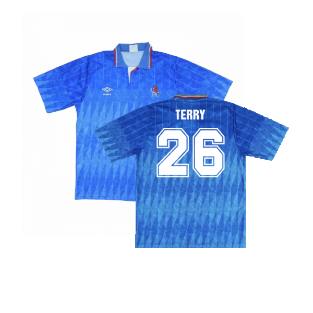 '89-'91 Chelsea Home Shirt (M) (Excellent) (Terry 26) Polyester John Terry Made By: Umbro Men's Blue Medium