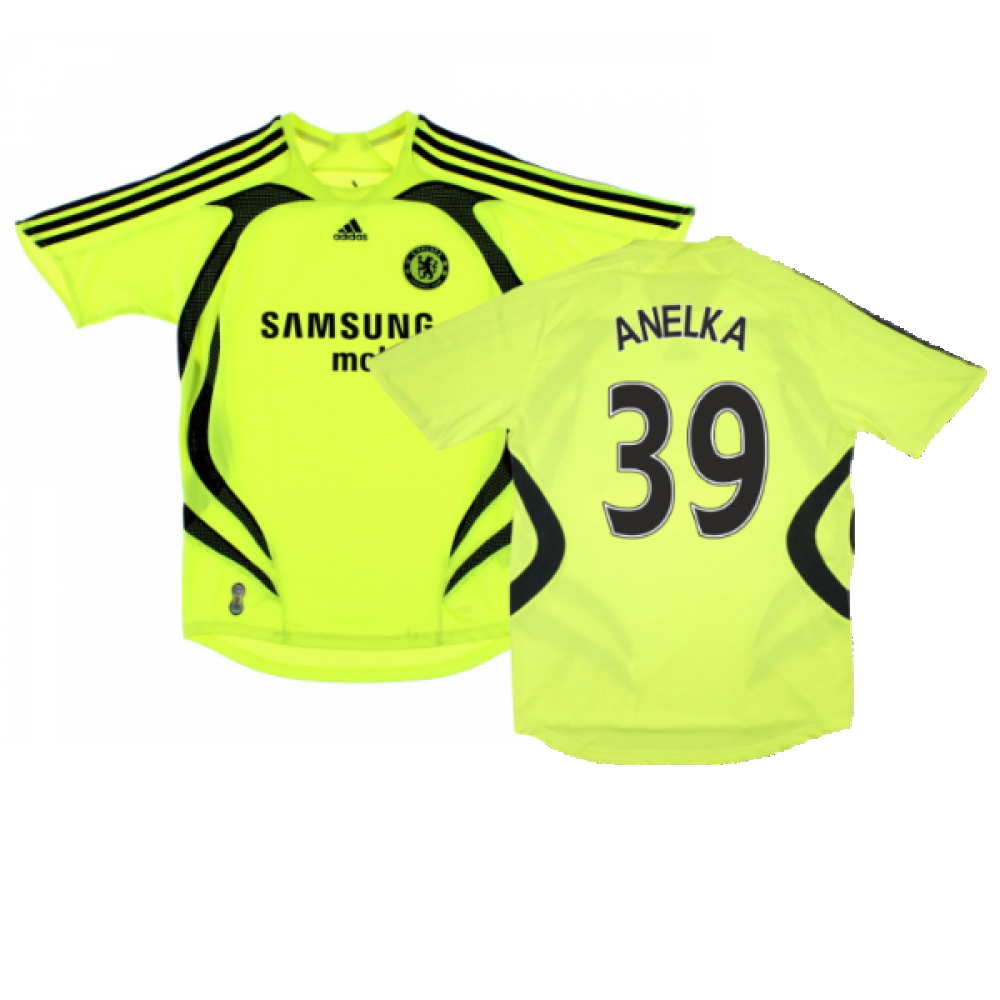 '07-'08 Chelsea Away Shirt ) (Very Good) (Anelka 39) Polyester Made By: Adidas Men's Yellow Xxl