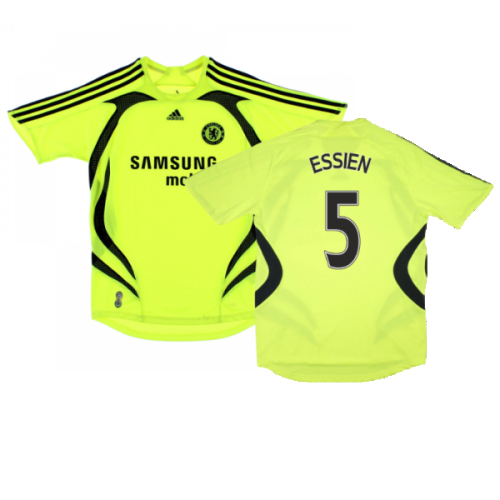 '07-'08 Chelsea Away Shirt ) (Very Good) (Essien 5) Polyester Made By: Adidas Men's Yellow Xxl