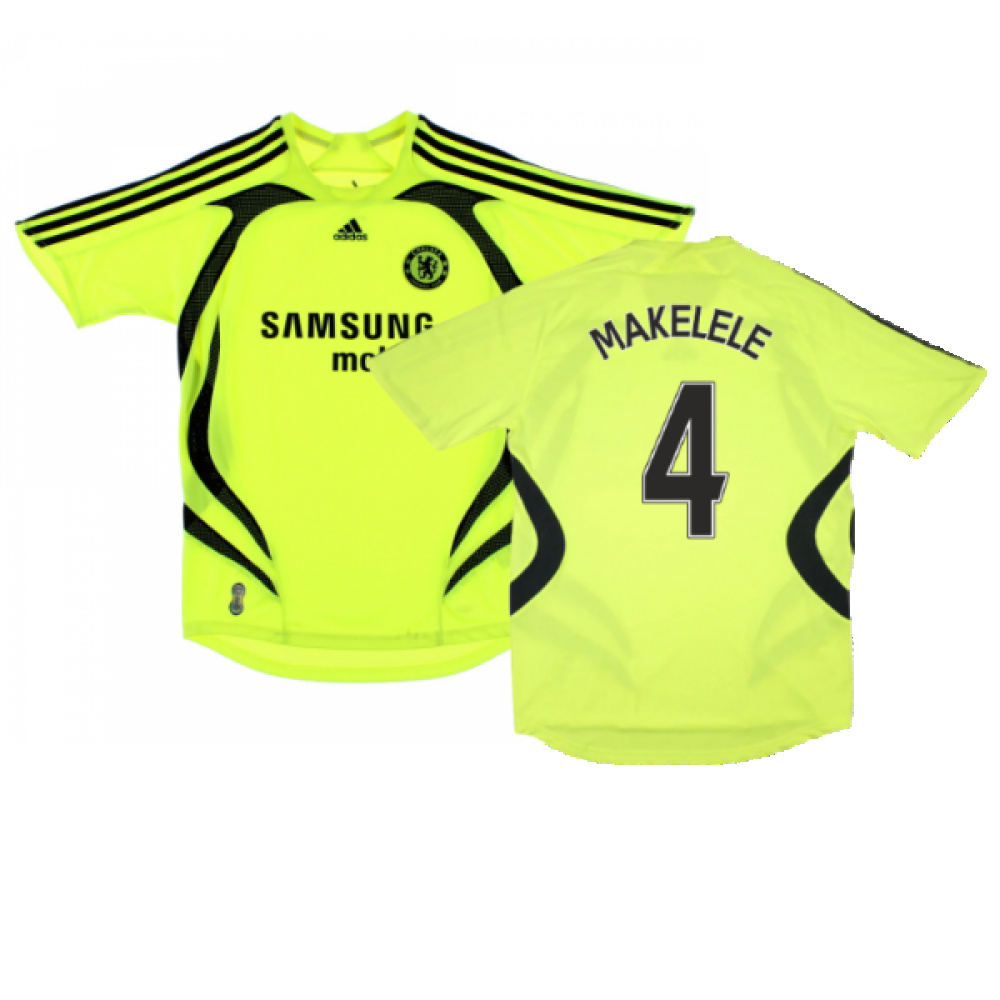 '07-'08 Chelsea Away Shirt ) (Very Good) (Makelele 4) Polyester Made By: Adidas Men's Yellow Xxl