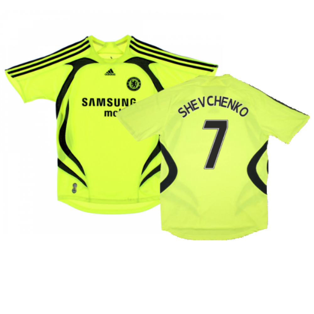 '07-'08 Chelsea Away Shirt ) (Very Good) (Shevchenko 7) Polyester Made By: Adidas Men's Yellow Xxl