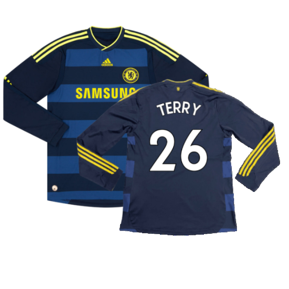 '09-'10 Chelsea Long Sleeve Away Shirt (Excellent) (Terry 26) Polyester Made By: Adidas Men's Navy Small