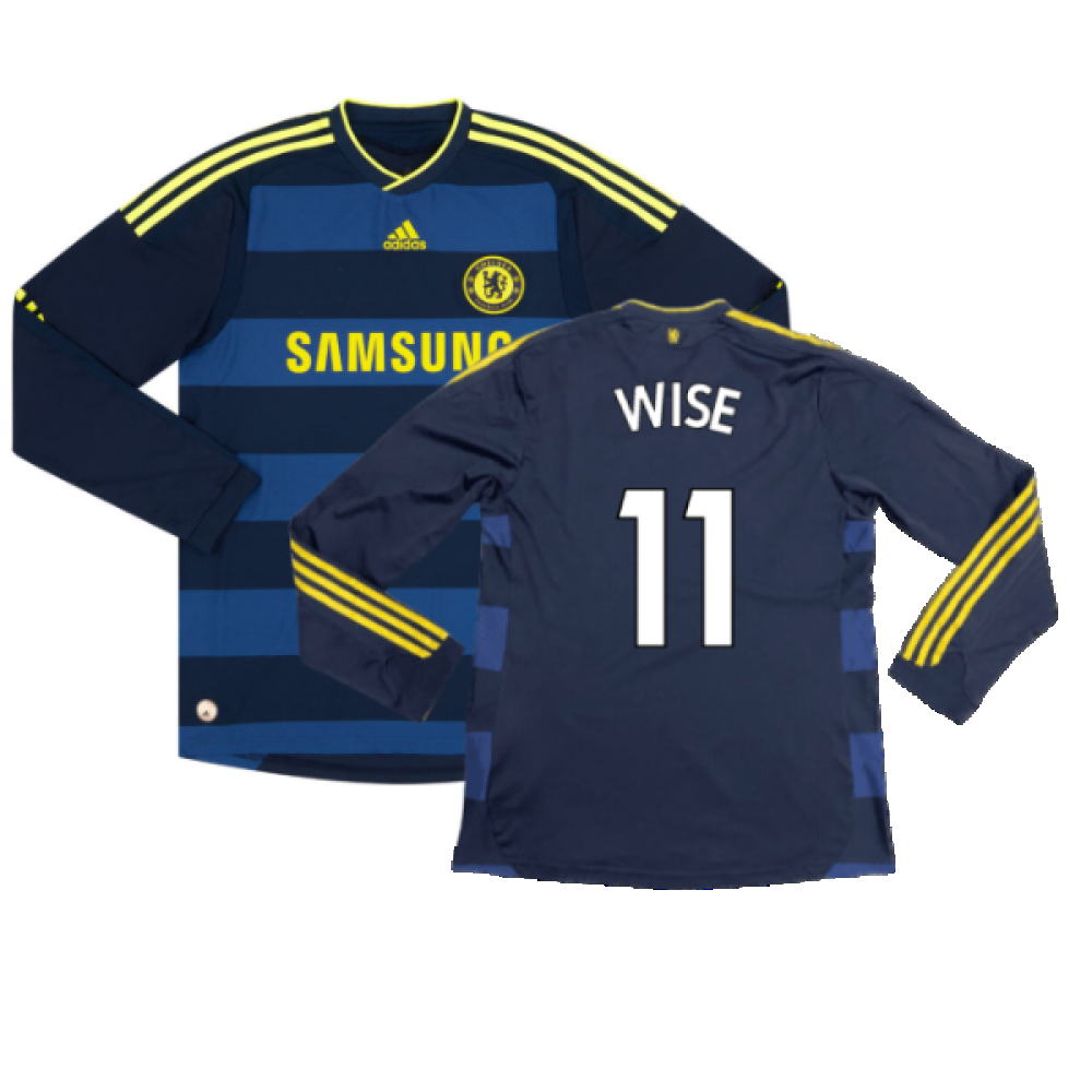 '09-'10 Chelsea Long Sleeve Away Shirt (Excellent) (Wise 11) Polyester Made By: Adidas Men's Navy Small