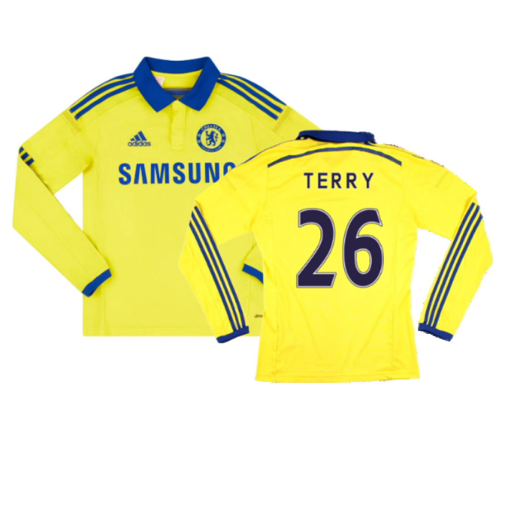 '14-'15 Chelsea Long Sleeve Away Shirt (S) (Excellent) (Terry 26) Polyester Made By: Adidas Men's Yellow Small
