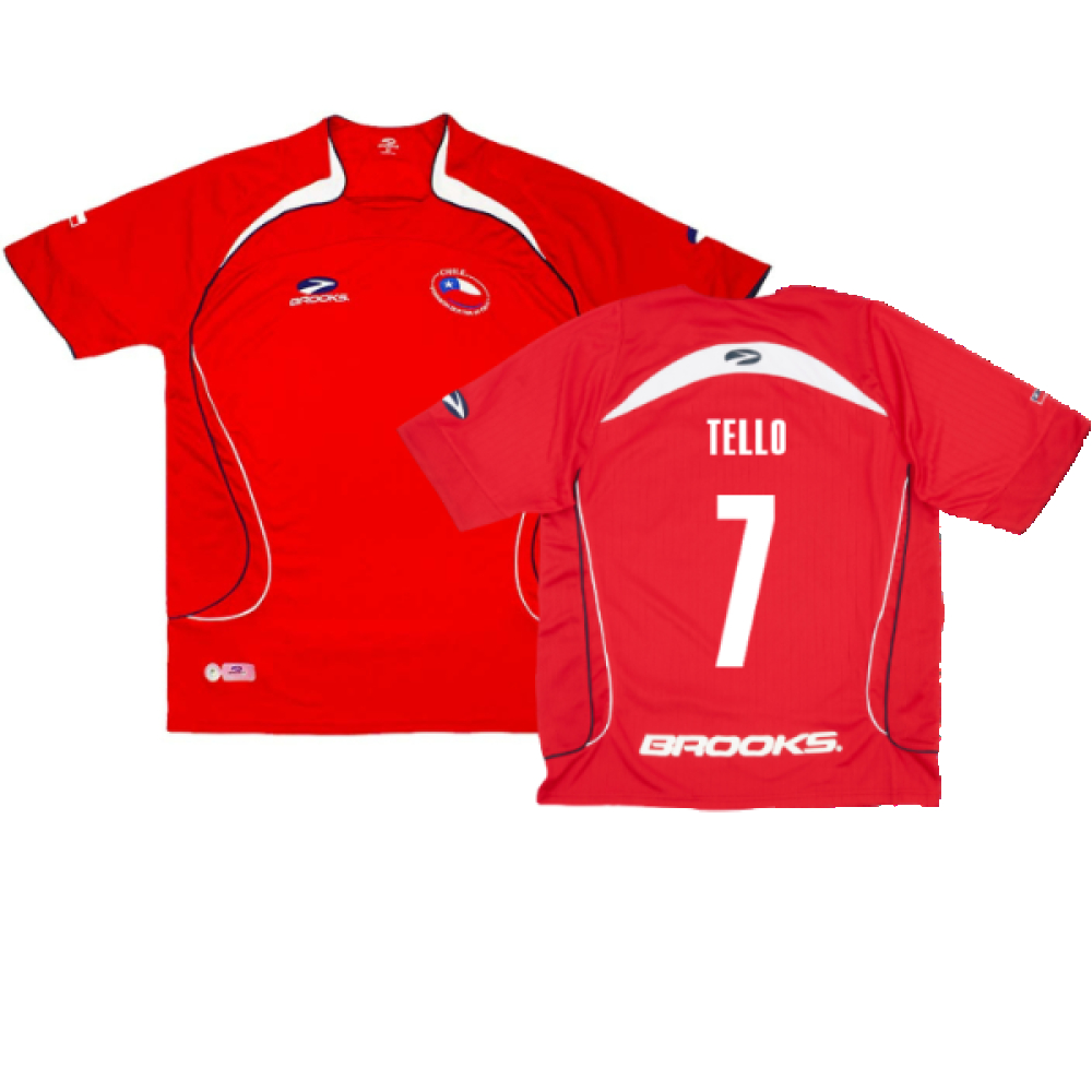 '07-'08 Chile Home (Excellent) (Tello 7) Polyester Made By: Brooks Men's Red Medium