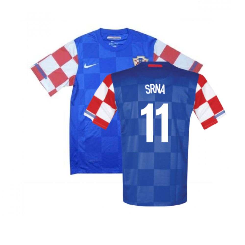 '10-'12 Croatia Away Shirt (Excellent) (Srna 11) Polyester Made By: Nike Men's Blue Xxl
