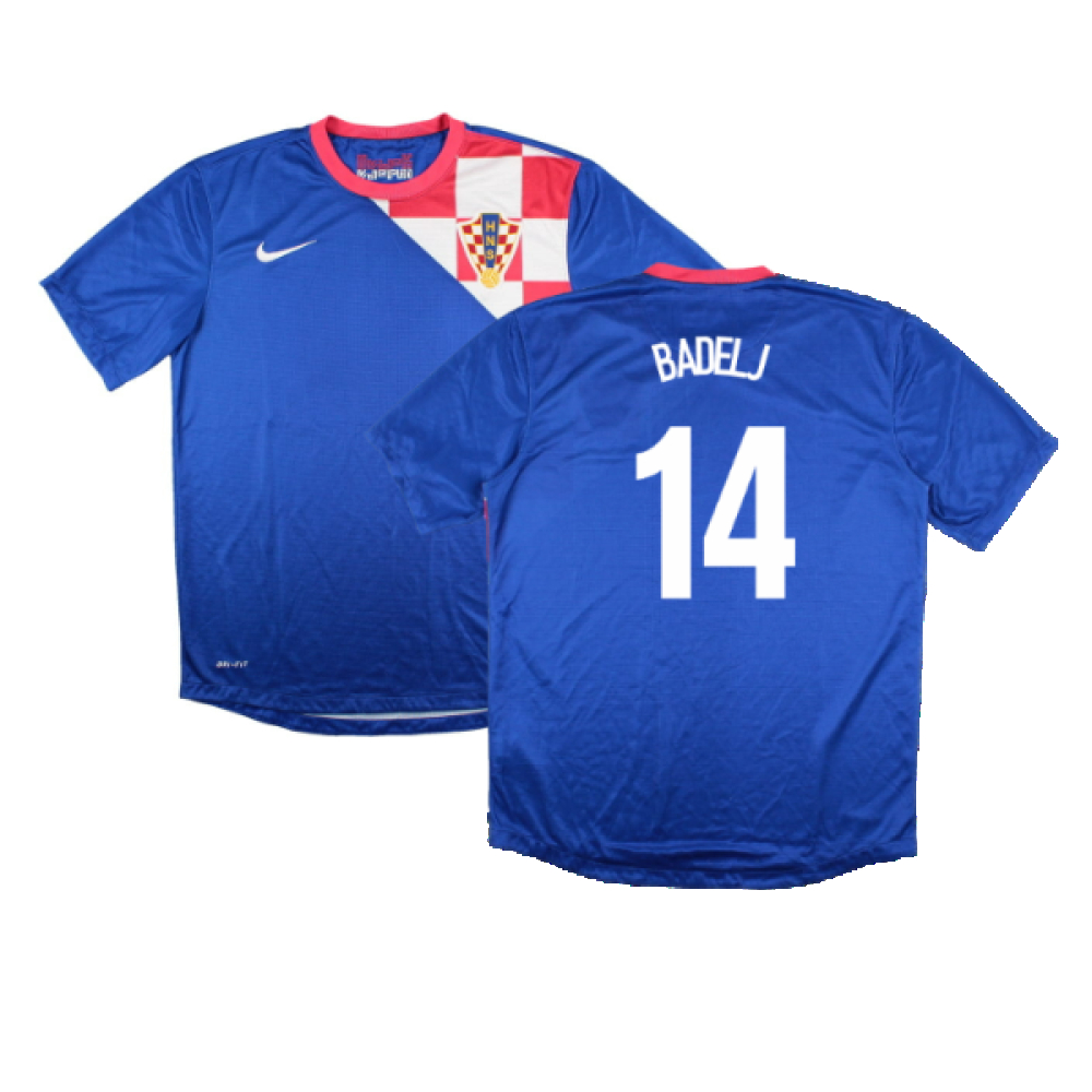 '12-'14 Croatia Away Shirt (S) (Very Good) (Badelj 14) Polyester Made By: Nike Men's Blue Small