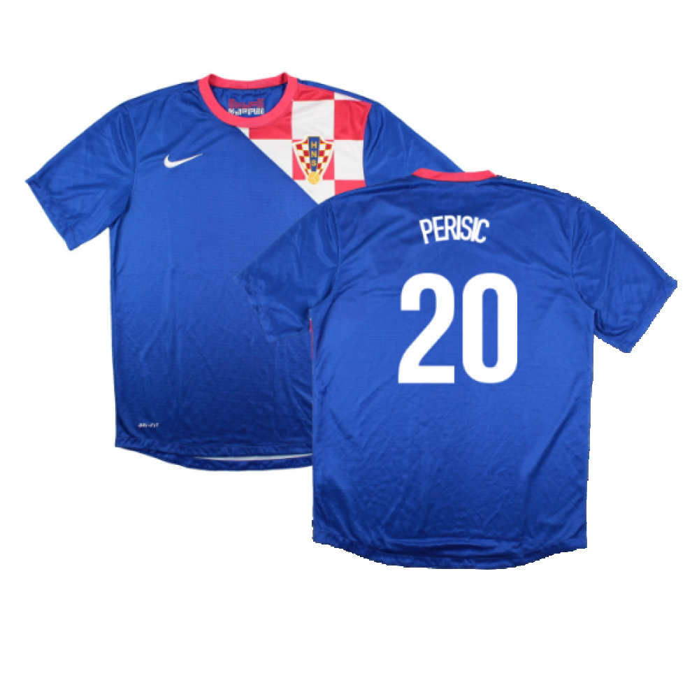'12-'14 Croatia Away Shirt (S) (Very Good) (Perisic 20) Polyester Made By: Nike Men's Blue Small