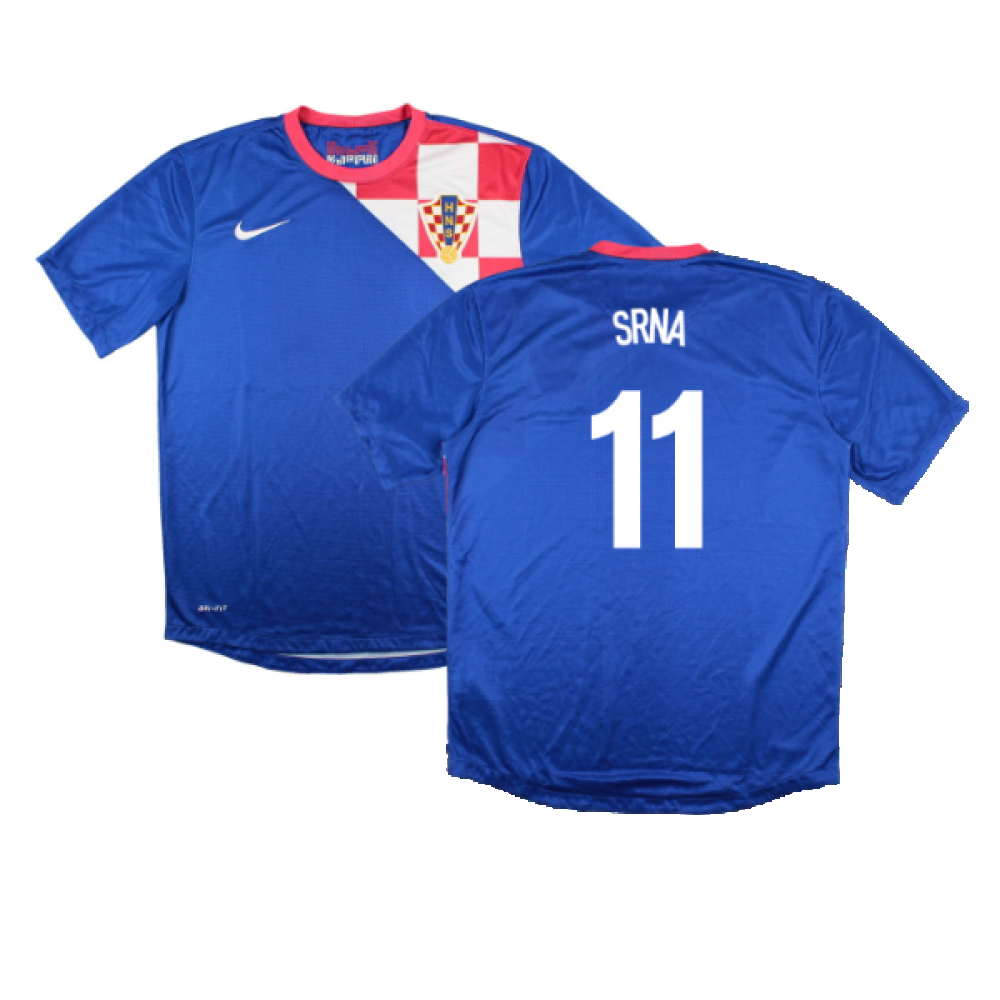 '12-'14 Croatia Away Shirt (S) (Very Good) (Srna 11) Polyester Made By: Nike Men's Blue Small