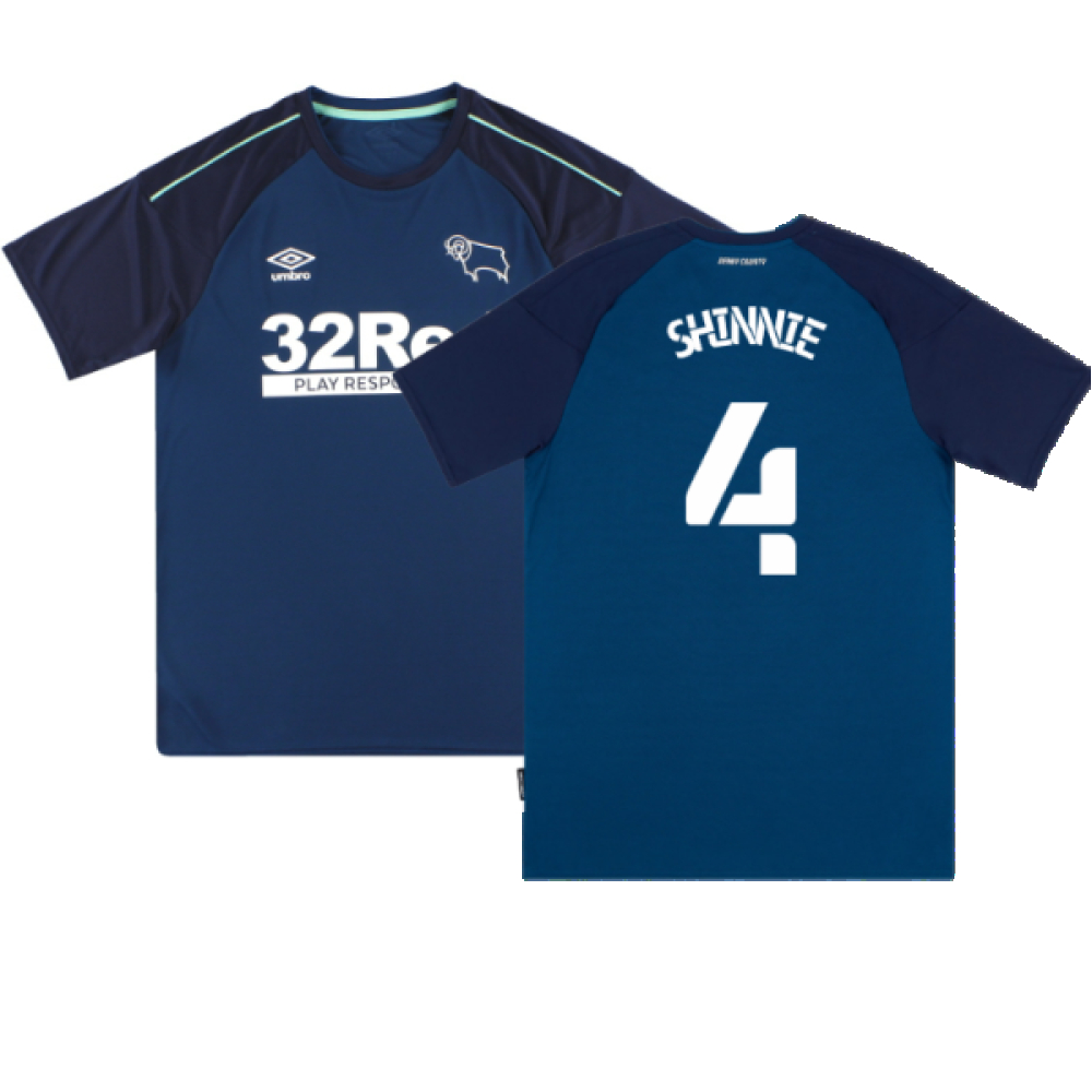 '20-'21 Derby County Away Shirt (M) (Excellent) (Shinnie 4) Polyester Made By: Umbro Men's Dark Blue Medium