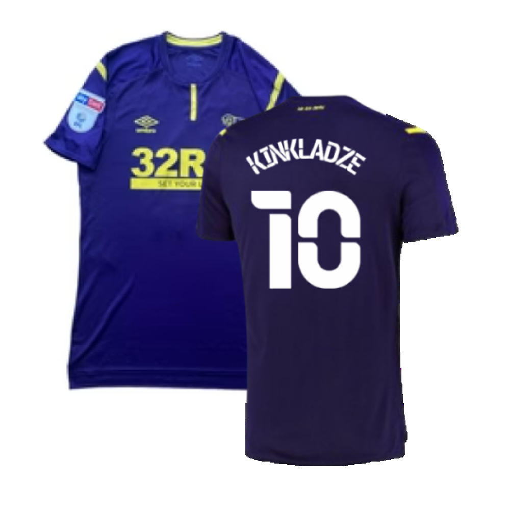 '21-'22 Derby County Third Shirt (L) (Excellent) (Kinkladze 10) Polyester Made By: Umbro Men's Navy Large
