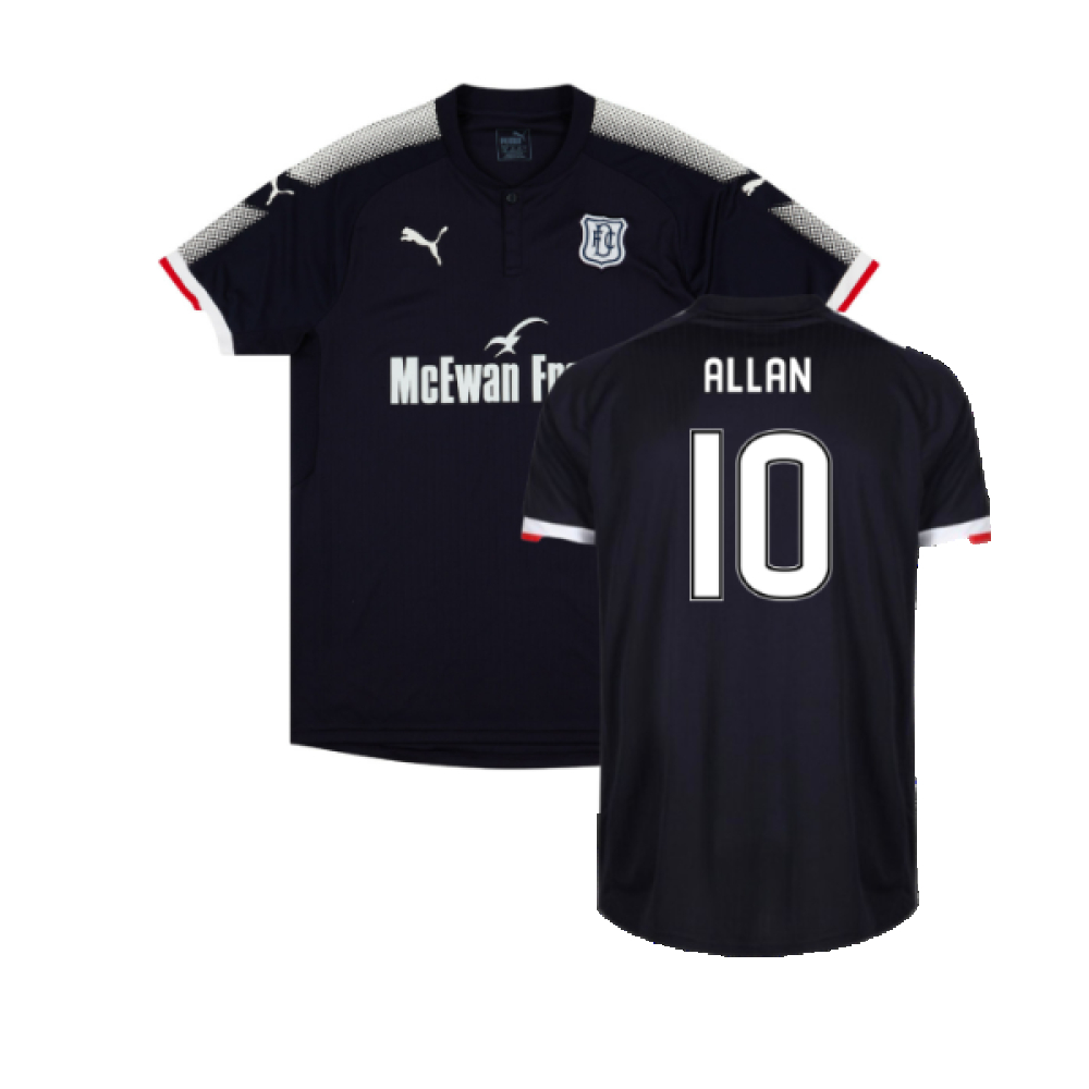 '17-'18 Dundee Home Shirt (M) (Excellent) (Allan 10) Polyester Made By: Puma Men's Navy Medium