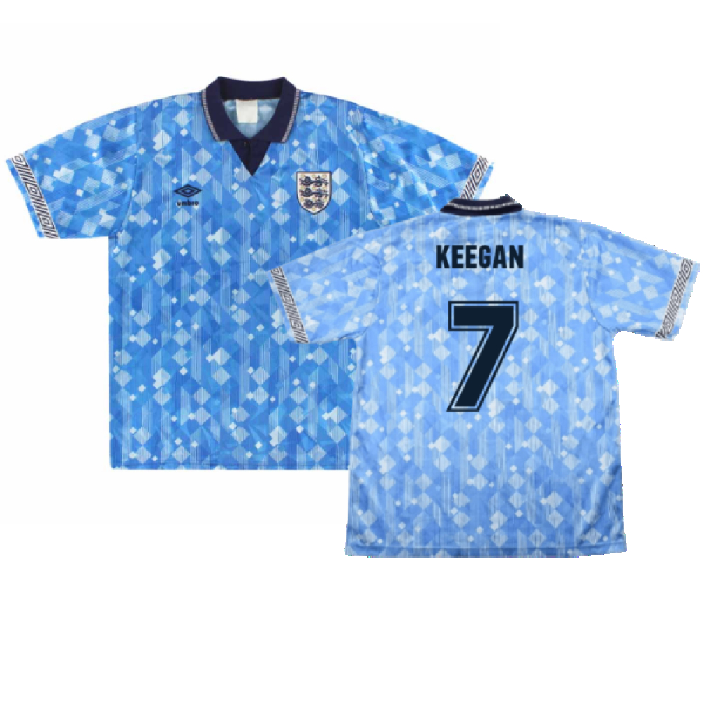 '90-'92 England Third ) (Excellent) (Keegan 7) Polyester Made By: Umbro Men's Blue Size 40