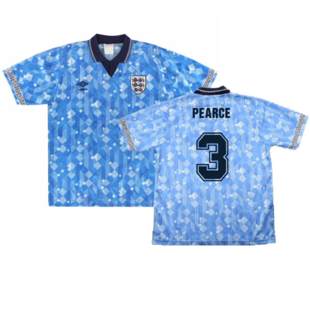'90-'92 England Third ) (Excellent) (Pearce 3) Polyester Made By: Umbro Men's Blue Size 40