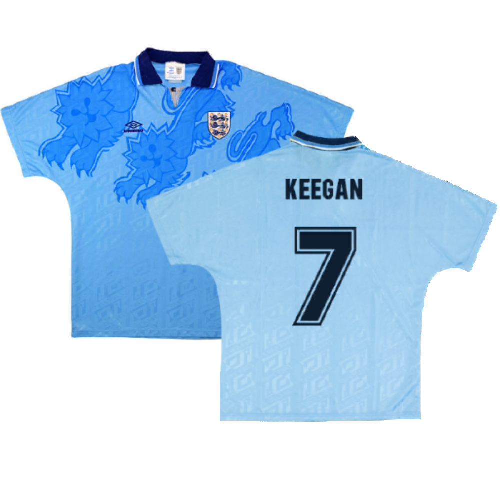 '92-'93 England Third Shirt ) (Excellent) (Keegan 7) Polyester Made By: Umbro Men's Blue Xxl