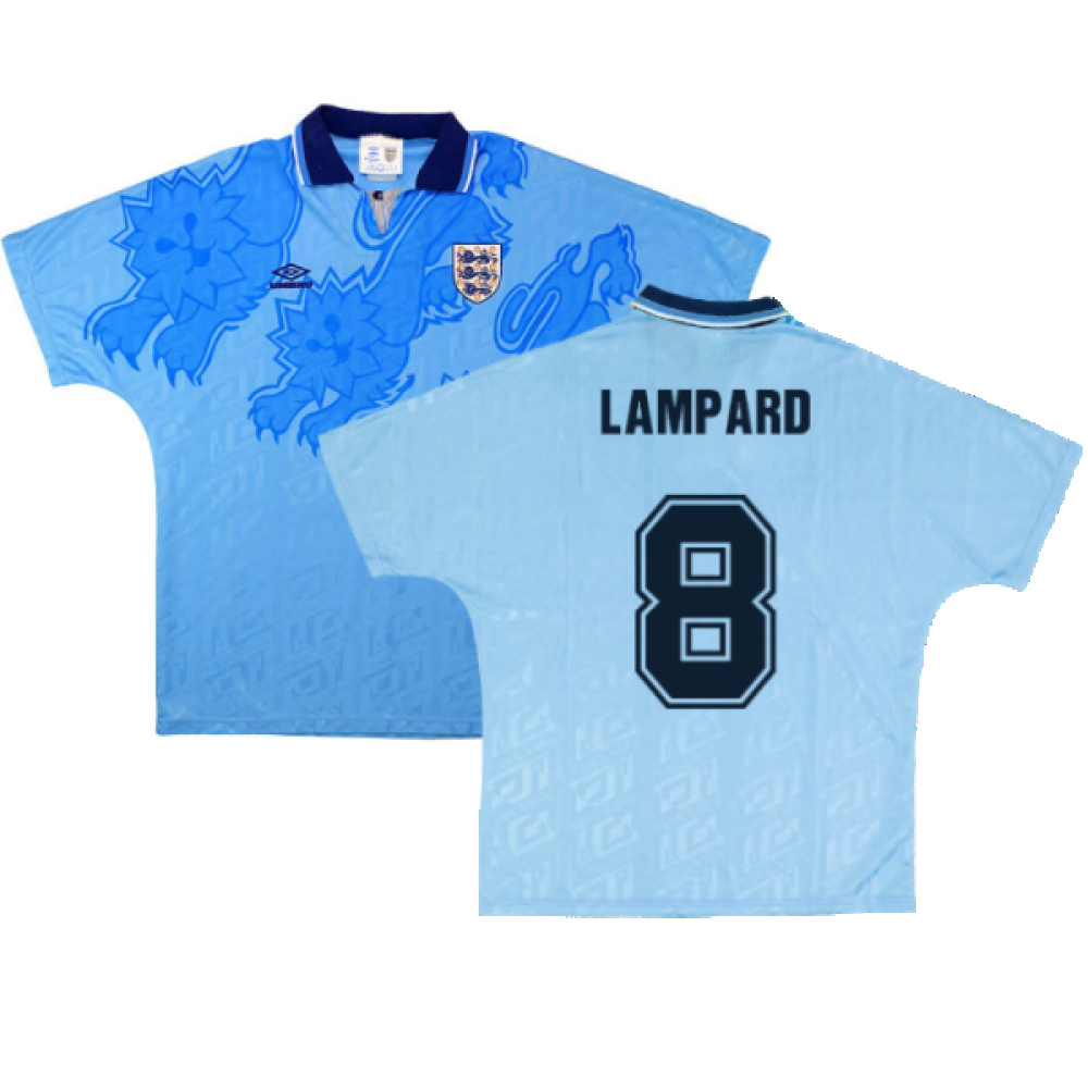 '92-'93 England Third Shirt ) (Excellent) (Lampard 8) Polyester Made By: Umbro Men's Blue Xxl