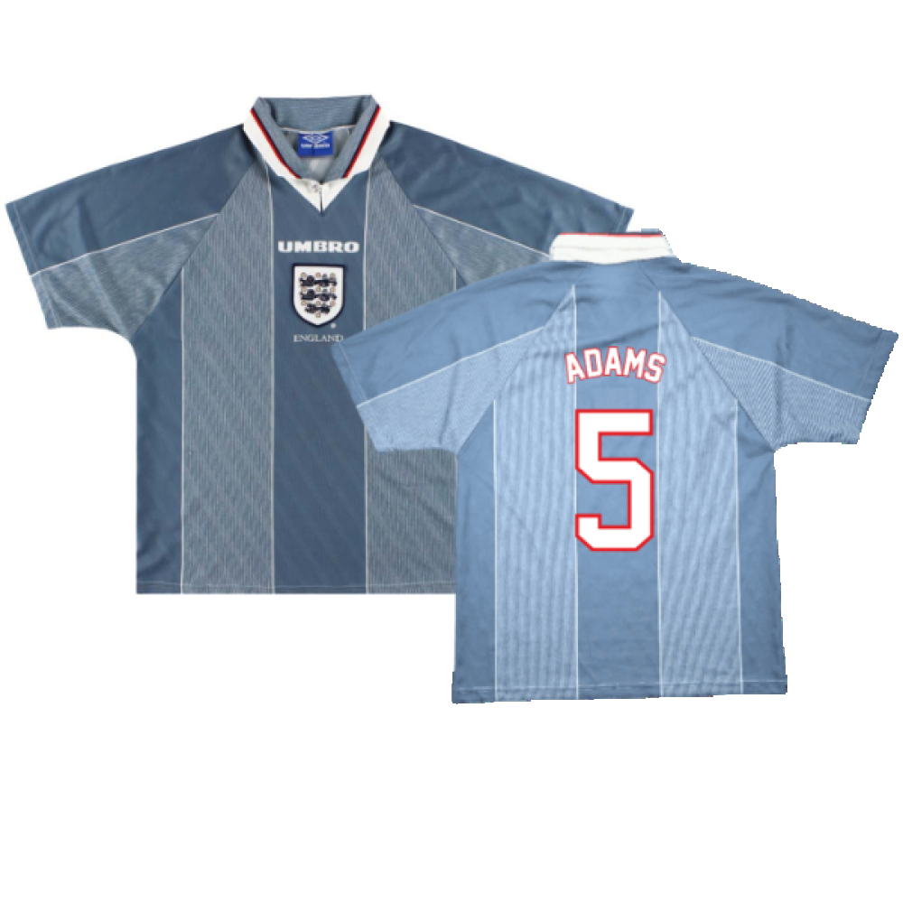 '95-'97 England Away ) (Excellent) (Adams 5) Polyester Made By: Umbro Men's Grey Xxl