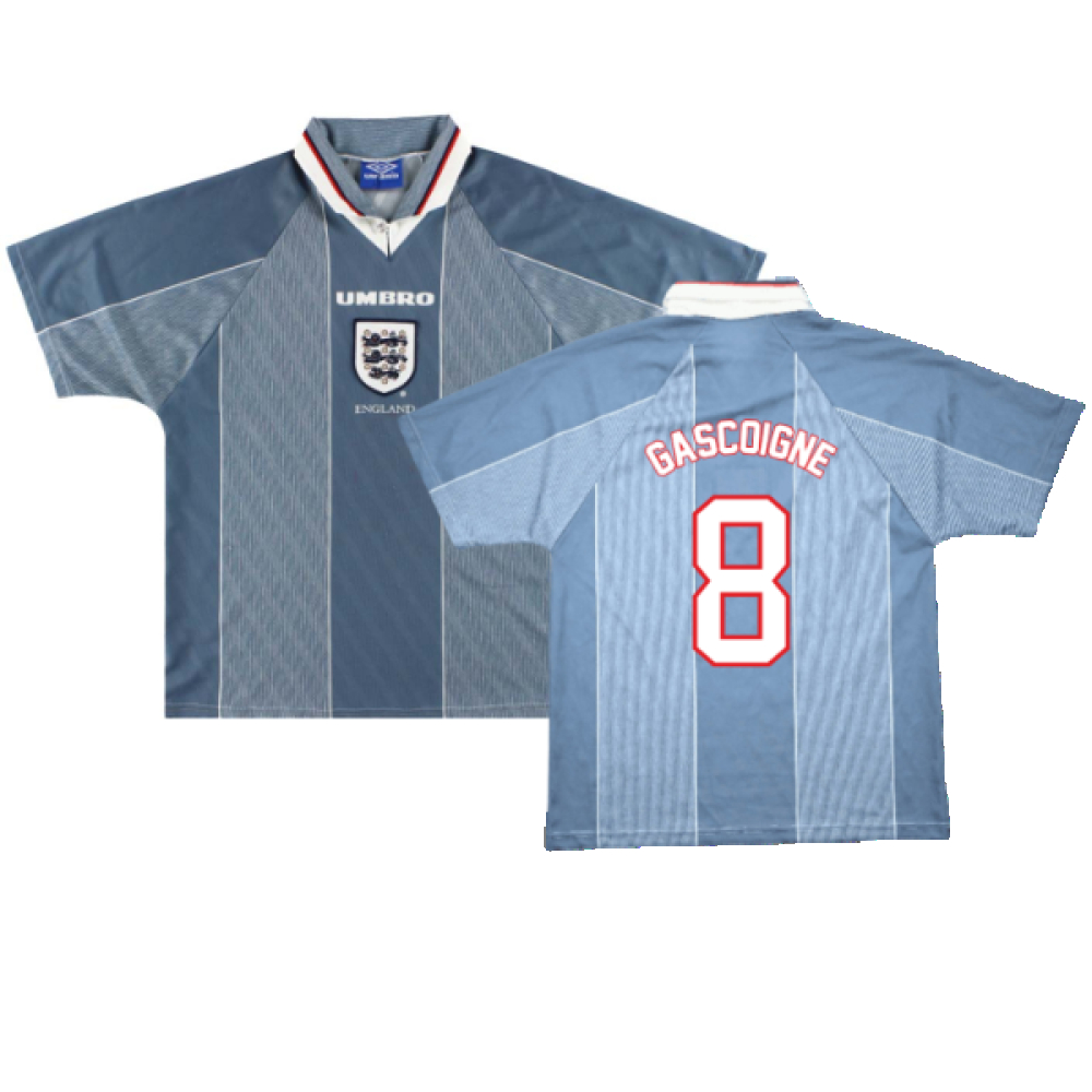 '95-'97 England Away ) (Excellent) (Gascoigne 8) Polyester Made By: Umbro Men's Grey Xxl