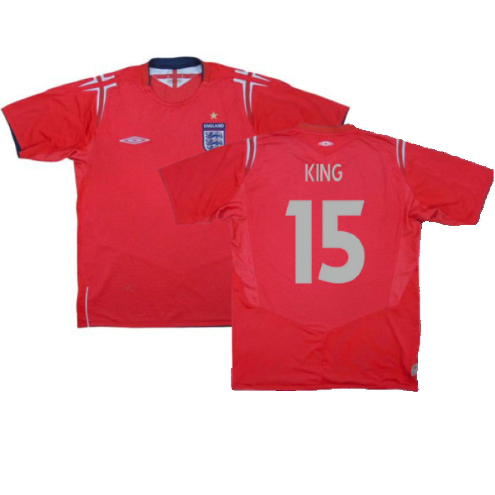 '04-'06 England Away Shirt ) (Very Good) (King 15) Polyester Made By: Umbro Men's Red Extra Large